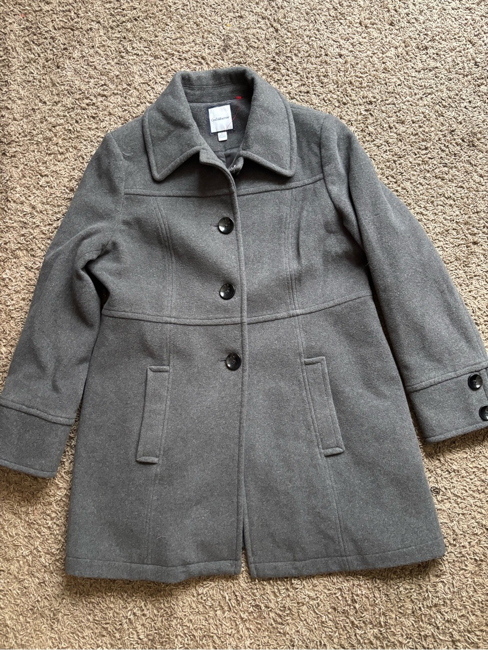 croft & barrow Gray Wool-Blend Pea Coat